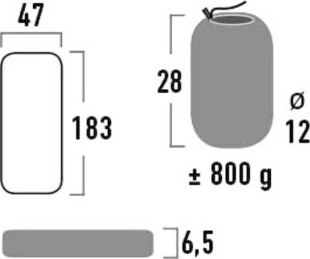Materac High Peak Texas 185x47x6,5cm ciemnoszary 41003