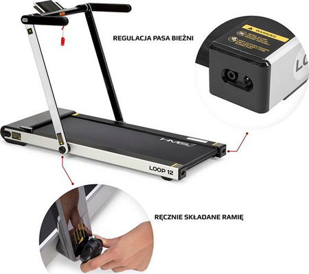 Bieżnia elektryczna HMS LOOP12 szara