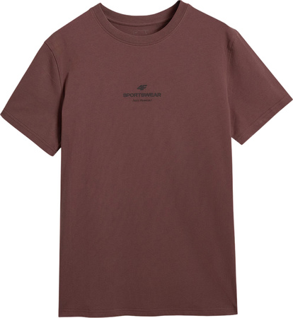 Koszulka męska 4F M2961 ciemny brązowy 4FWAW25TTSHM2961 80S