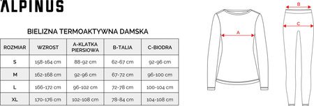 Spodnie termoaktywne damskie Alpinus Pro Miyabi Edition szare GT43235