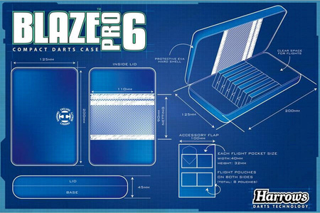 Pokrowiec na rzutki Harrows BLAZE PRO 6 Case