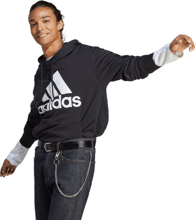 Bluza męska adidas Essentials French Terry Big Logo Hoodie czarna IC9363