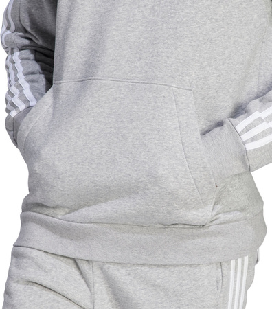 Bluza męska adidas Essentials Fleece 3-Stripes Hoodie szara IJ6474