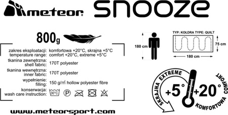Śpiwór turystyczny kołdra Meteor Snooze moro 16943