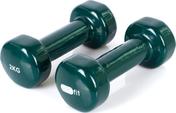 Hantle hantelki winylowe ciężarki do ćwiczeń Profit zielone 2x2 kg