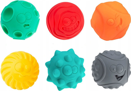 Piłki sensoryczne buźki 6 szt. AM Tullo kolorowe 462