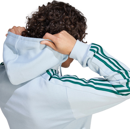Bluza męska adidas Essentials Fleece 3-Stripes Full-Zip błękitna IJ8932