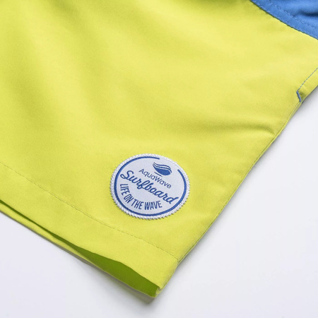 Spodenki szorty kąpielówki dziecięce Aquawave Drakon Jr granatowo-limonkowe rozmiar 158