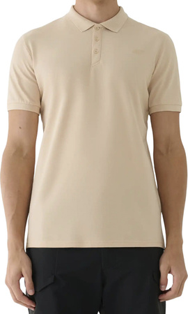 Koszulka męska polo 4F M555 beżowa 4FWAW25TPTSM555 83S