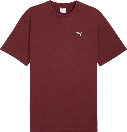 Koszulka męska Puma Ess Elevated Relaxed Wash Tee bordowa 688048 96