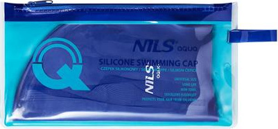 Czepek pływacki silikonowy Nils aqua nqc jednokolorowy bl04 ciemnoniebieski