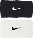 Frotki na rękę Nike Swoosh Wristbands 2 szt. biało-czarne N1012406036OS