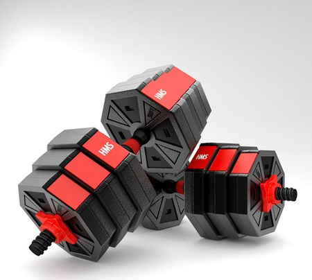 Sztanga gryf z obciążeniem sztangielki / hantle kompozyt HMS SGC20 20 kg