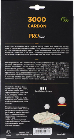 Rakietka do tenisa stołowego ping ponga New Atemi 3000 Pro concave