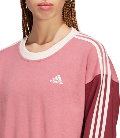 Bluza damska adidas Essentials 3-Stripes Crop różowa IC9875