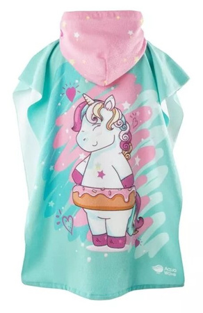 Ręcznik dziecięcy z kapturem Aquawave Pony Poncho jednorożec 73x59 cm