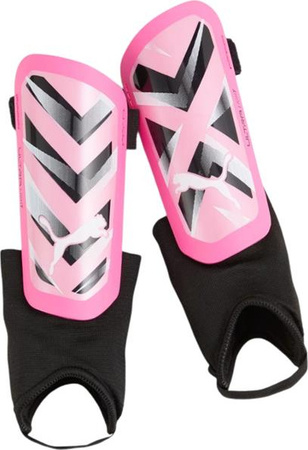 Ochraniacze piłkarskie na golenie piszczele nagolenniki Puma Ultra Light Ankle różowo-białe 30874 08