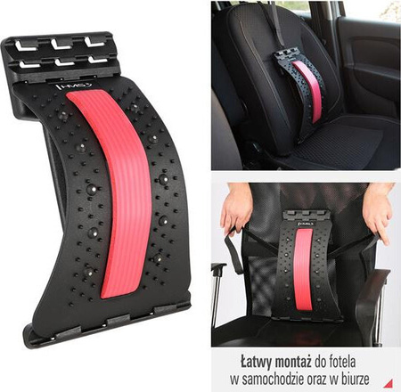 Przyrząd do rozciągania pleców z magnesami HMS prp02 czerwony