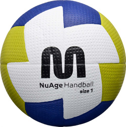 Piłka ręczna Meteor Nuage Junior 1 biało-żółto-granatowa 16692