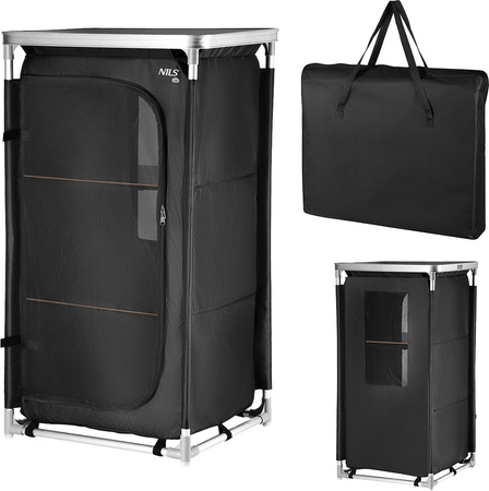 Szafka turystyczna kempingowa z blatem Nils Camp NC3036 składana czarna 105x62x48cm