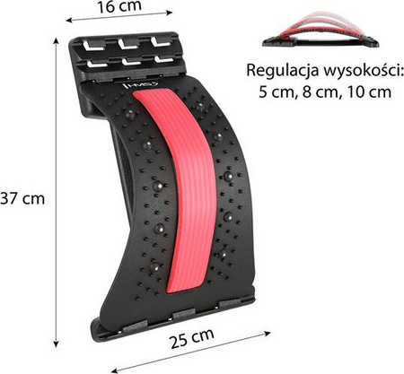 Przyrząd do rozciągania pleców z magnesami HMS prp02 czerwony