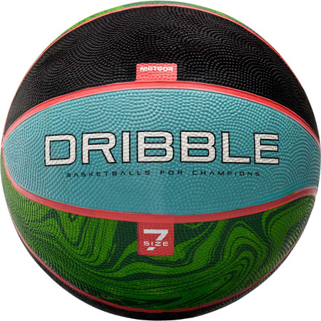 Piłka koszykowa do koszykówki Meteor Dribble niebiesko-zielono-czarna 07093
