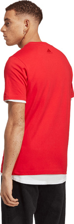 Koszulka męska adidas Essentials Single Jersey Linear Embroidered Logo czerwona IC9278