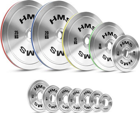 Talerz olimpijski stalowy kalibrowany na gryf olimpijski HMS TOS150 15 kg