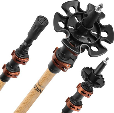 Kijki trekkingowe Nils Bambusowe TK8606 regulowane 62-135cm