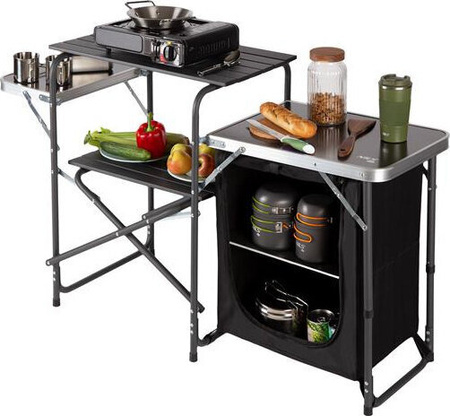 Szafka turystyczna kempingowa Nils Camp NC3040 składana czarna 140x79x48cm