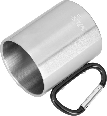 Kubek turysytyczny z karabińczykiem Nils Camp NC17110 czarny 330 ml