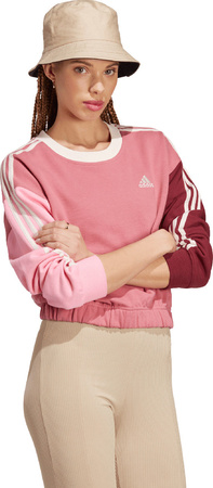Bluza damska adidas Essentials 3-Stripes Crop różowa IC9875