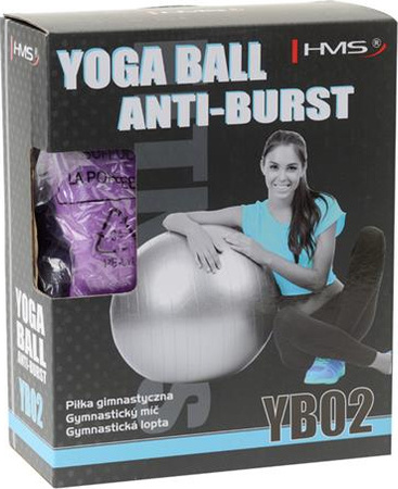 Piłka gimnastyczna fitness HMS yb02n 65cm anti-burst fioletowa
