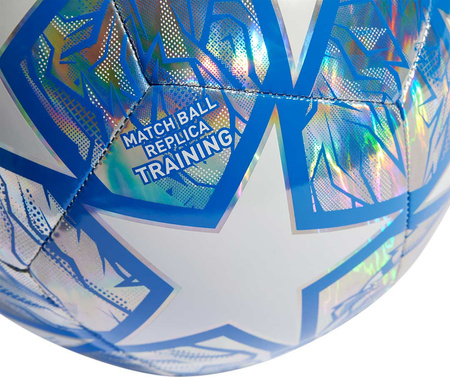 Piłka nożna adidas UCL Training biało-srebrna IN9326