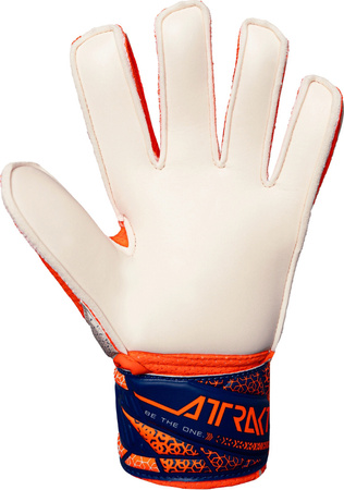 Rękawice bramkarskie Reusch Attrakt Solid Junior biało-pomarańczowo-niebieskie 5572516 2500