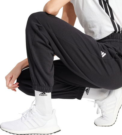 Spodnie damskie adidas Essentials Small Logo French Terry Cuffed czarne JD7999