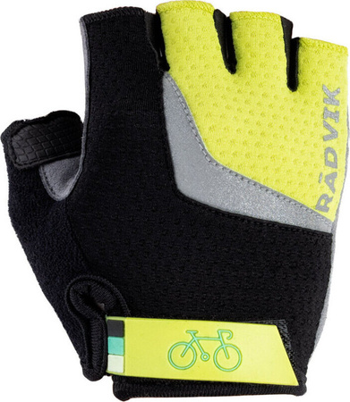 Rękawiczki rowerowe dzecięce Radvik Runde Jr limonkowo szare rozmiar 6 lat