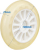 Kółko do hulajnogi pu 100mm białe