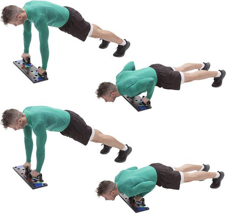 Poręcze podpórki uchwyty deska do pompek czarna HMS pu10 wielofunkcyjna