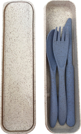 Sztućce turystyczne łyżka widelec nóż Fun zestaw 3-częściowy plastikowy AG770