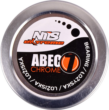 Łożyska ABEC-7 RS chrome Nils Extreme opakowanie metalowe 8 sztuk