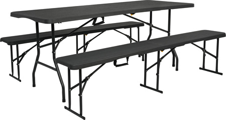 Ławka turystyczna kempingowa ogrodowa składana Nils Camp NC3404 antracyt 183x28x43cm