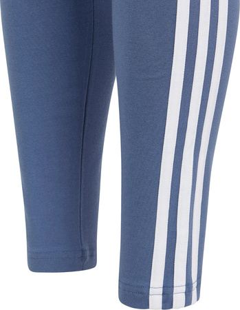 Legginsy dla dzieci adidas Essentials 3-Stripes Cotton Tights niebieskie IS2633