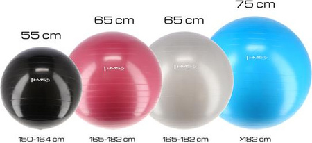 Piłka gimnastyczna fitness HMS yb01n 55cm czarna