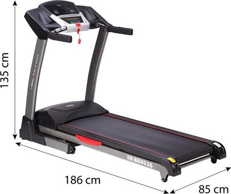 Bieżnia elektryczna treningowa HMS wymiary 186 x 85 x 135 cm