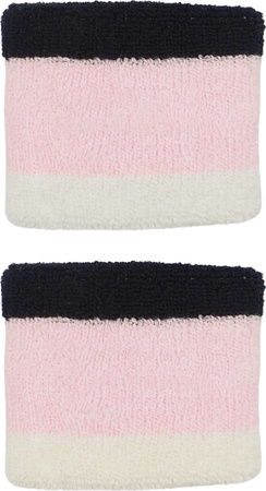 Frotki na nadgarstki Nike Swoosh Wristbands 2 szt. czarno-różowo-białe N0001565641