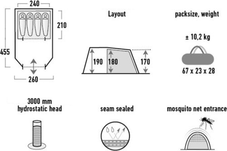 Namiot turystyczny High Peak Torri 4.0 ciemnoszaro-zielony 11803