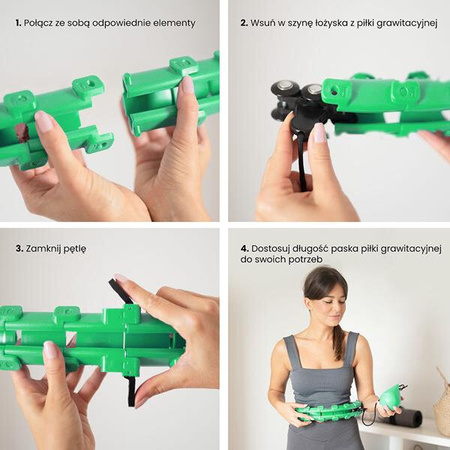 Hula hop z wypustkami i obciążnikiem HMS hhw01 zielone