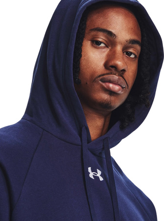 Bluza z kapturem kangurka męska Under Armour Rival Fleece Hoodie granatowa 1379757 410