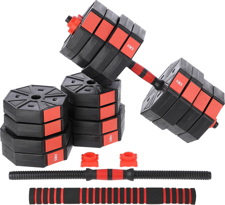 Sztanga gryf z obciążeniem sztangielki / hantle kompozyt SGC40 40 kg HMS